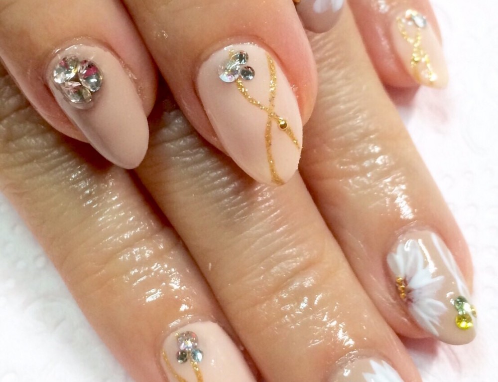 6. Pink and Gold Gel Nail Design - wide 5